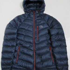 L.L Bean Men's Ultralight 850 Down Hooded Jacket Carbon Navy 507059 Size S